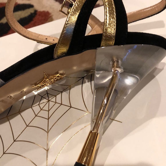 Charlotte Olympia suede/leather heels - Picture 5 of 9